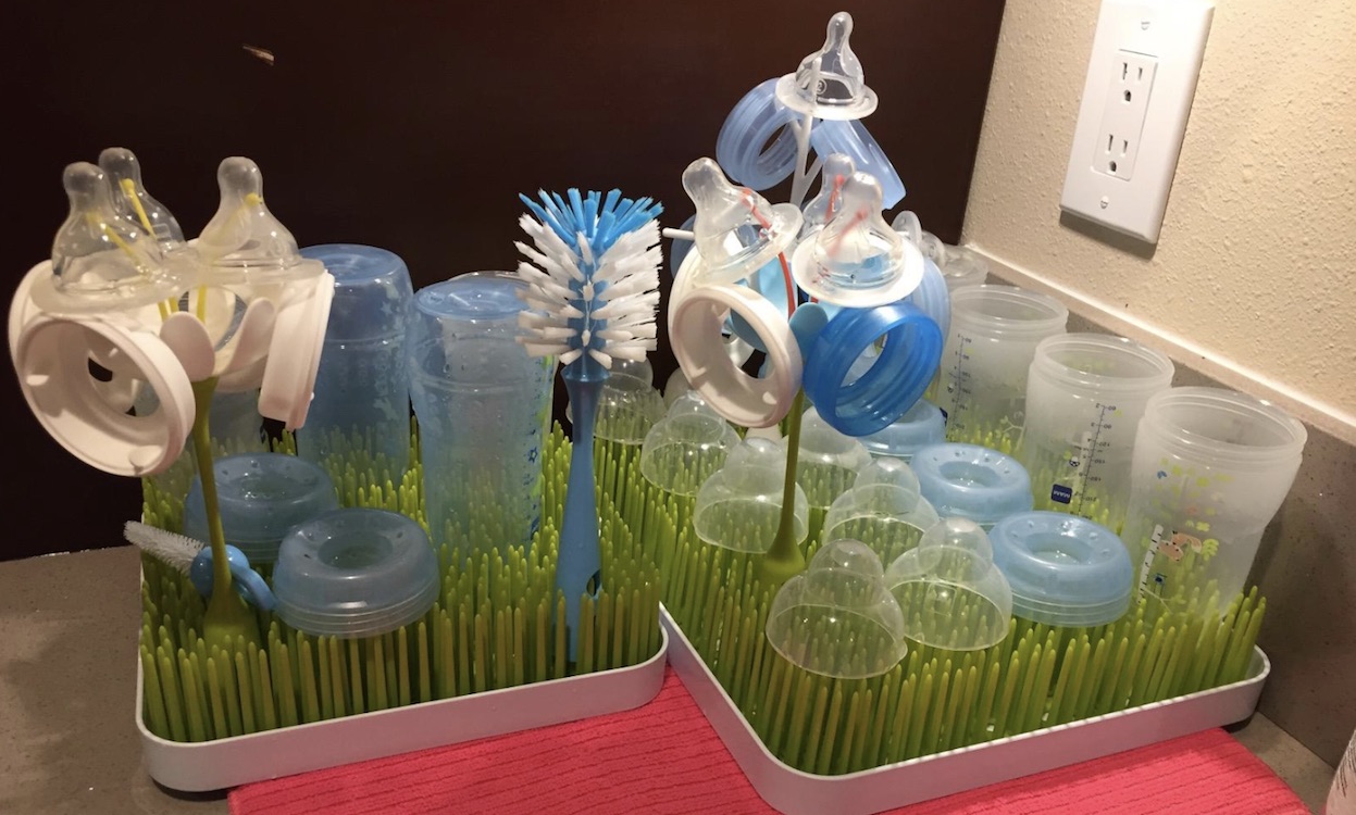 Kisangel Baby Bottle Drying Racks with Cover Plastic Nursing Bottle Storage  B